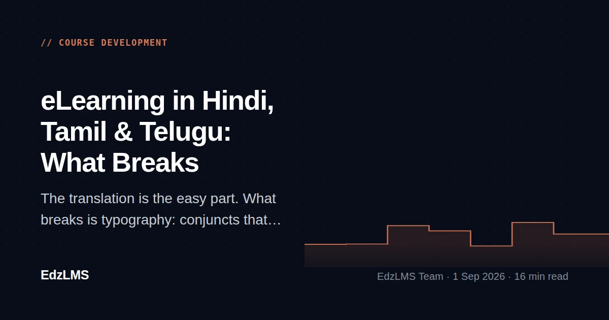 Building eLearning in Hindi, Tamil and Telugu: What Actually Breaks