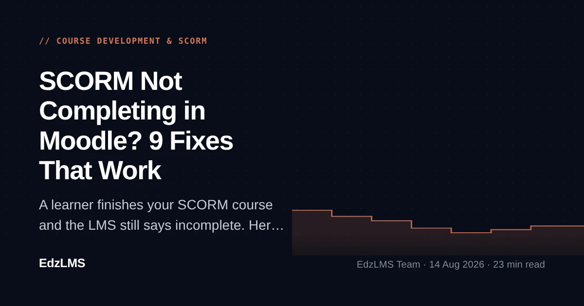 Why Your SCORM Course Shows "Incomplete" in Moodle or Any LMS — 9 Causes and Fixes